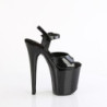 Pleaser FLAMINGO-809GP Black Glitter Pole Dance Shoes