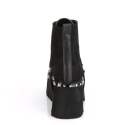 Demonia ASHES-100 Black Vegan Suede Sale Women