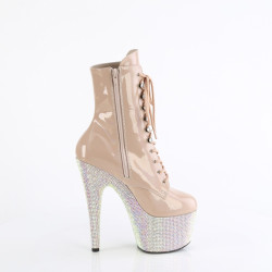 Pleaser BEJEWELED-1020-7 Nude Hologram Patent Strass