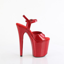 Pleaser FLAMINGO-809GP Red Glitter Pole Dance Shoes