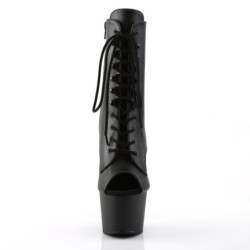 Pleaser ADORE-1021 Black Vegan Leather Ankle Boots