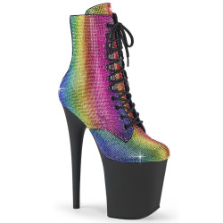 Pleaser FLAMINGO-1020RS Rainbow Strass Black Sale Women