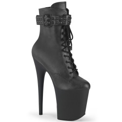 Pleaser FLAMINGO-1020STR Black Vegan Leather Sale Women
