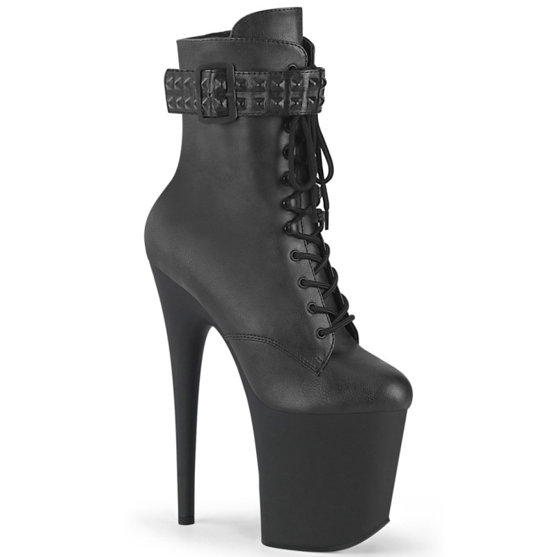 Pleaser FLAMINGO-1020STR Black Vegan Leather Sale Women Pleaser FLAMINGO-1020STR Black Vegan Leather Sale Women