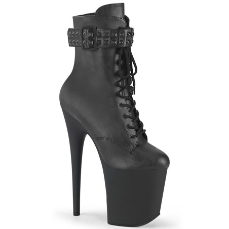 Pleaser FLAMINGO-1020STR Black Vegan Leather Sale Women
