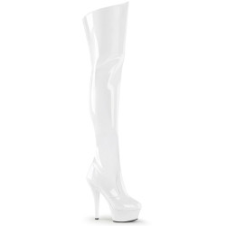 Pleaser KISS-3010 White Patent Sale Women