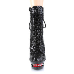 Pleaser BLONDIE-R-1020 Black Sequins Black-Red Sale