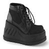 Demonia STOMP-10 Black Canvas Vegan Leather Sale Women