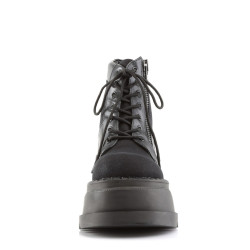 Demonia STOMP-10 Black Canvas Vegan Leather Sale Women