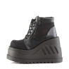 Demonia STOMP-10 Black Canvas Vegan Leather Sale Women