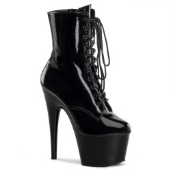 Pleaser ADORE-1020 Black Patent High Heeled Ankle Boots