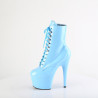 Pleaser ADORE-1020 Baby Blue Patent Heeled Ankle Boots