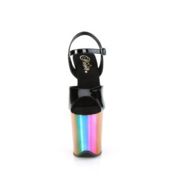Pleaser FLAMINGO-809RC Black Patent Rainbow Chrome Sale