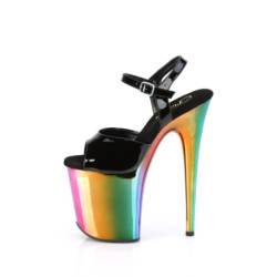 Pleaser FLAMINGO-809RC Black Patent Rainbow Chrome Sale