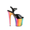 Pleaser FLAMINGO-809RC Black Patent Rainbow Chrome Sale