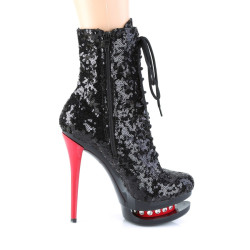 Pleaser BLONDIE-R-1020 Black Sequins Black-Red Sale