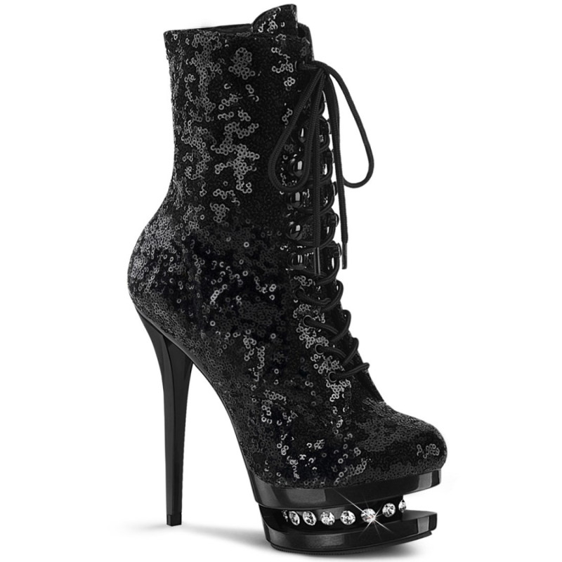 Pleaser BLONDIE-R-1020 Black Sequins Sale Women Pleaser BLONDIE-R-1020 Black Sequins Sale Women