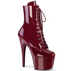 Pleaser ADORE-1020 Burgundy Patent Women Ankle Boots