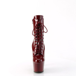 Pleaser ADORE-1020 Burgundy Patent Women Ankle Boots