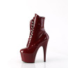 Pleaser ADORE-1020 Burgundy Patent Women Ankle Boots