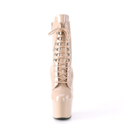 Pleaser ADORE-1020 Nude Patent High Heeled Ankle Boots