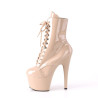 Pleaser ADORE-1020 Nude Patent High Heeled Ankle Boots