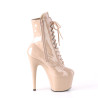 Pleaser ADORE-1020 Nude Patent High Heeled Ankle Boots