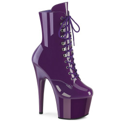 Pleaser ADORE-1020 Purple Patent Ankle High Boots Women