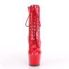 Pleaser ADORE-1020 Red Patent High Heeled Ankle Boots
