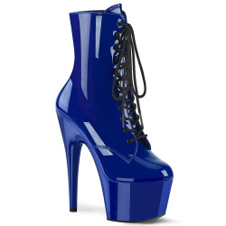 Pleaser ADORE-1020 Blue Patent High Heeled Ankle Boots