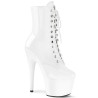 Pleaser ADORE-1020 White Patent High Heeled Ankle Boots
