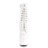 Pleaser ADORE-1020 White Patent High Heeled Ankle Boots