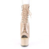Pleaser ADORE-1021 Nude Patent High Heeled Ankle Boots