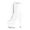 Pleaser ADORE-1020 White Patent High Heeled Ankle Boots