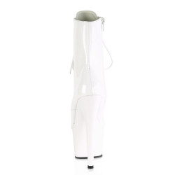 Pleaser ADORE-1020 White Patent High Heeled Ankle Boots