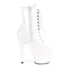 Pleaser ADORE-1020 White Patent High Heeled Ankle Boots