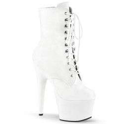 Pleaser ADORE-1020 White Vegan Leather Ankle Boots