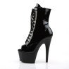 Pleaser ADORE-1021 Black Patent High Heeled Ankle Boots