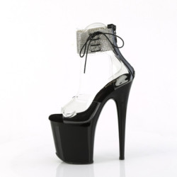 Pleaser FLAMINGO-824RS Transparent Black Sale High Heels