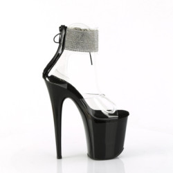 Pleaser FLAMINGO-824RS Transparent Black Sale High Heels
