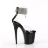 Pleaser FLAMINGO-824RS Transparent Black Sale High Heels