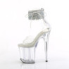 Pleaser FLAMINGO-824RS-02 Transparent Silver Strass