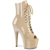 Pleaser ADORE-1021 Nude Patent High Heeled Ankle Boots