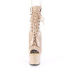 Pleaser ADORE-1021 Nude Patent High Heeled Ankle Boots