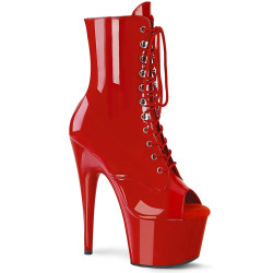 Pleaser ADORE-1021 Red Patent High Heeled Ankle Boots
