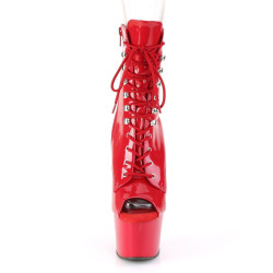 Pleaser ADORE-1021 Red Patent High Heeled Ankle Boots