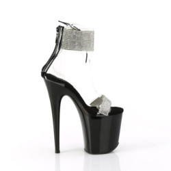 Pleaser FLAMINGO-827RS Transparent Black Sale High Heels