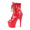 Pleaser ADORE-1021 Red Patent High Heeled Ankle Boots