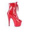 Pleaser ADORE-1021 Red Patent High Heeled Ankle Boots