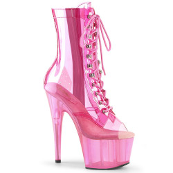 Pleaser ADORE-1021C-T Rose Translucent Pink Tinted Boots